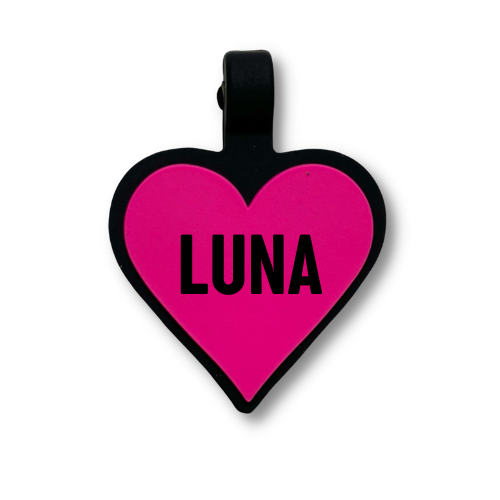 Heart Shaped -Silicone no noise pet name tag